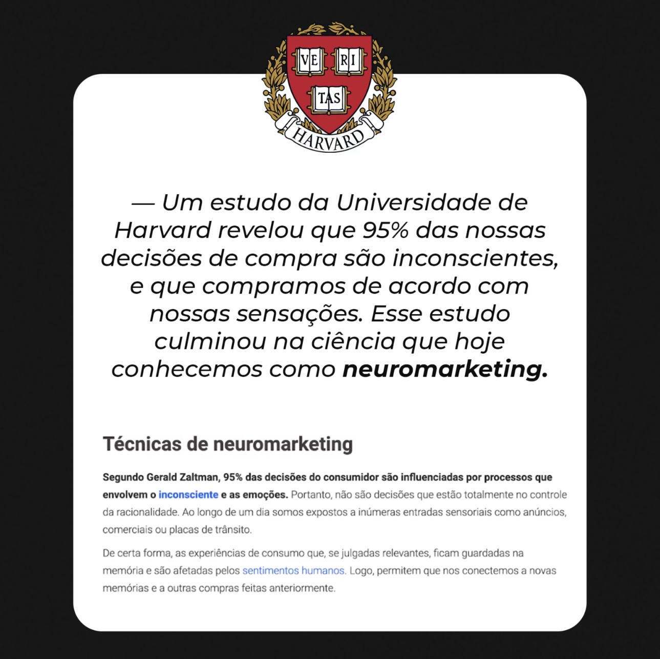 Estudo de Harvard sobre decisões de compra